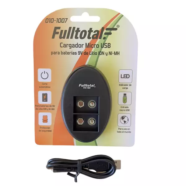 CARGADOR P/BATERIAS 9V NI.MH Y LITIO