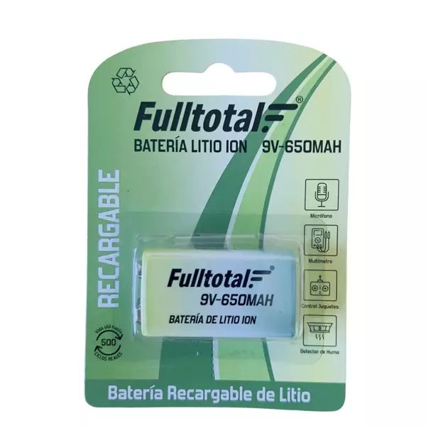 BATERIA 9V FULLTOTAL LITIO ION 650MAH