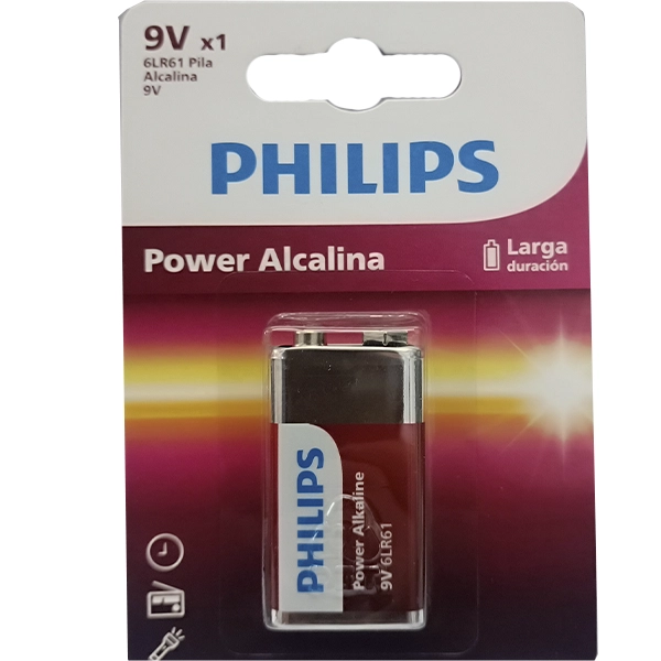 BATERIA 9V ALCALINA PHILIPS POWER B1