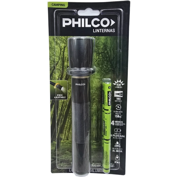 LINTERNA PHILCO LA901 900 LUMENS IPX4 C/6AAA