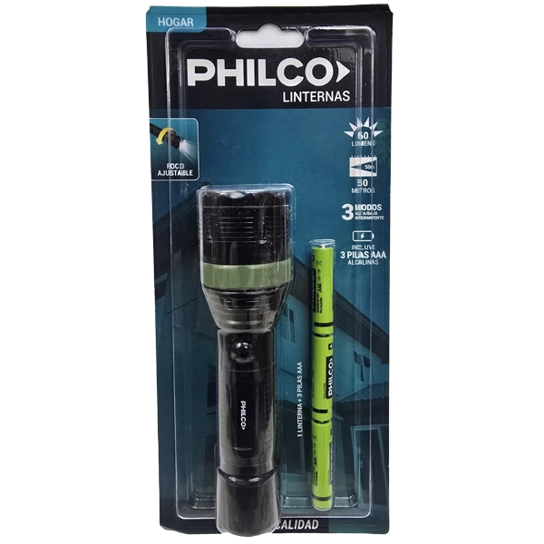 LINTERNA PHILCO LA61 60 LUMENS C/3AAA