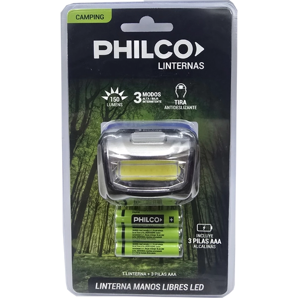 LINTERNA PHILCO VINCHA 150 LUMENS C/3AAA