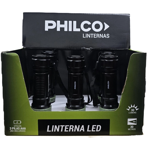 LINTERNA PHILCO LP311 30 LUMENS SIN PILAS 3AAA