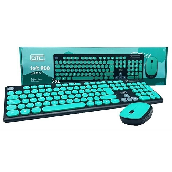*COMBO TECLADO Y MOUSE SOFT DUO GTC CBG-027 VERDE