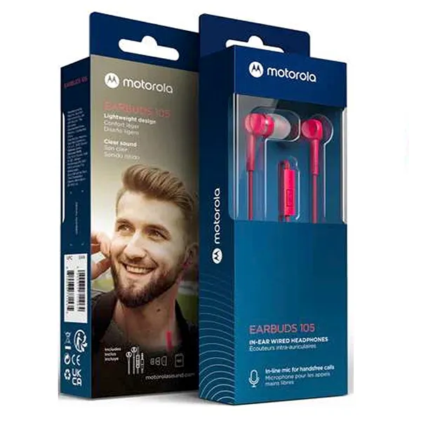 AURICULARES MOTOROLA EARBUDS 105 ROSADO C/MIC