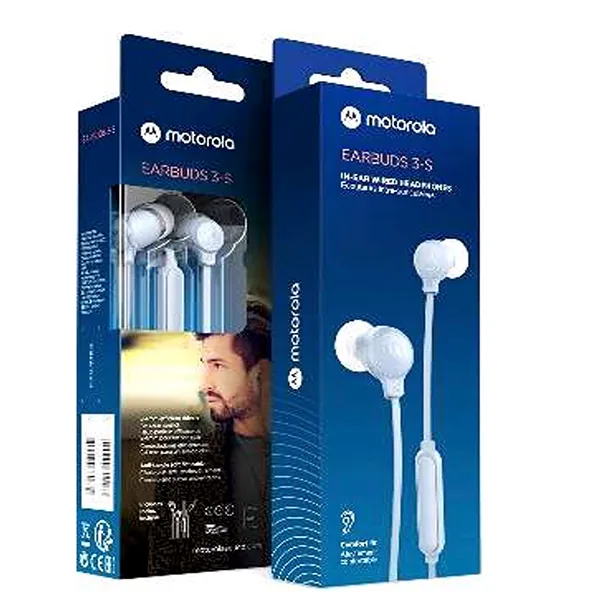 AURICULARES MOTOROLA EARBUDS 3-S CELESTE C/MIC