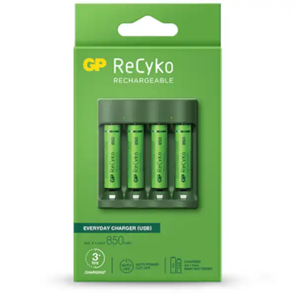 CARGADOR USB GP B421 C/4 AAA 850 MAH