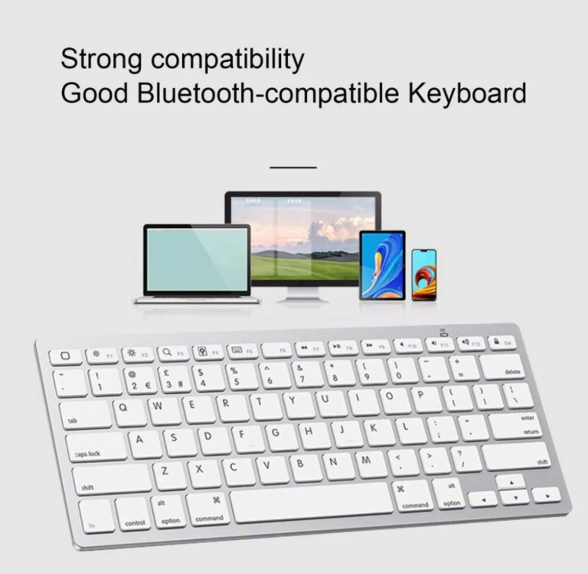 *TECLADO INALAMBRICO BLUETOOTH P/PC Y TABLET JD-09 KE-1015 COMPARTIBLE CON IOS, ANDROID Y WINDOWS - FUNCIONA CON 2 PILAS AAA