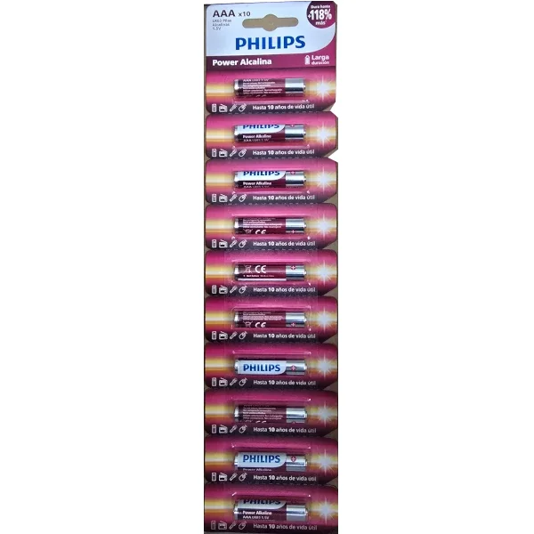 Philips power alkaline AAA 10 pcs tear T1