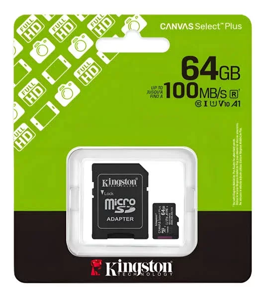 MICROSD KINGSTON 64 GB CLASE 10