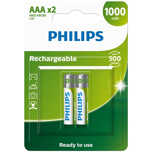 PILA RECARGABLE PHILIPS AAA 1000 MHA BP2