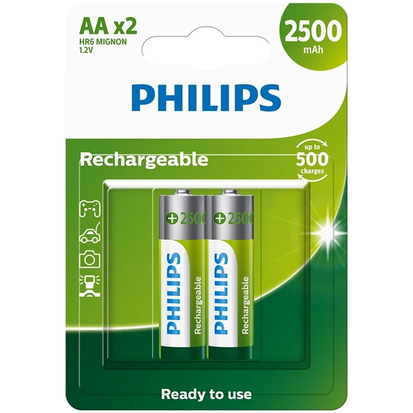 PILA RECARGABLE PHILIPS AA 2500 MHA BP2