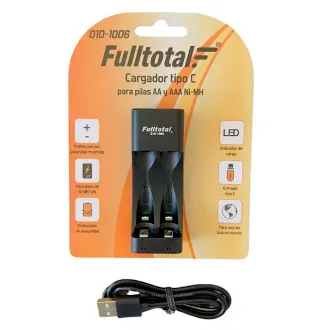 CARGADOR TIPO C P/PILAS AA Y AAA NI.MH 2 CANALES