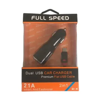 CARGADOR DOBLE USB/12 FULSPEED TIPO C