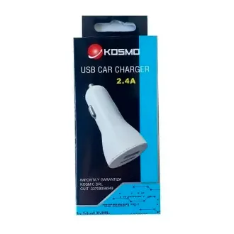 CARGADOR AUTO KOSMO DUAL 2.4A