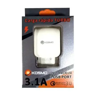 CARGADOR KOSMO TURBO 3.1A MICROUSB