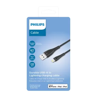 CABLE PHILIPS USB A LIGHTNING iPHONE USB 2.0 2 METROS