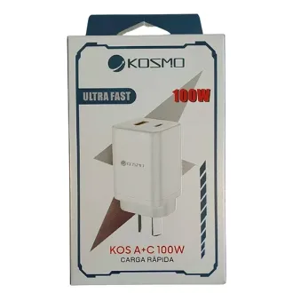 CARGADOR VIAJERO KSM A+C 100W BLANCO ULRA FAST