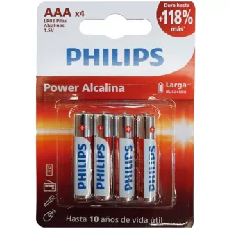 PILA AAA ALCALINA PHILIPS POWER B4